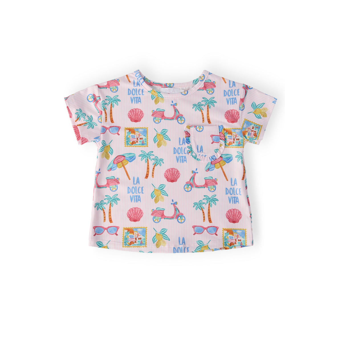 La Dolce Vita Ruffle Pocket Tee