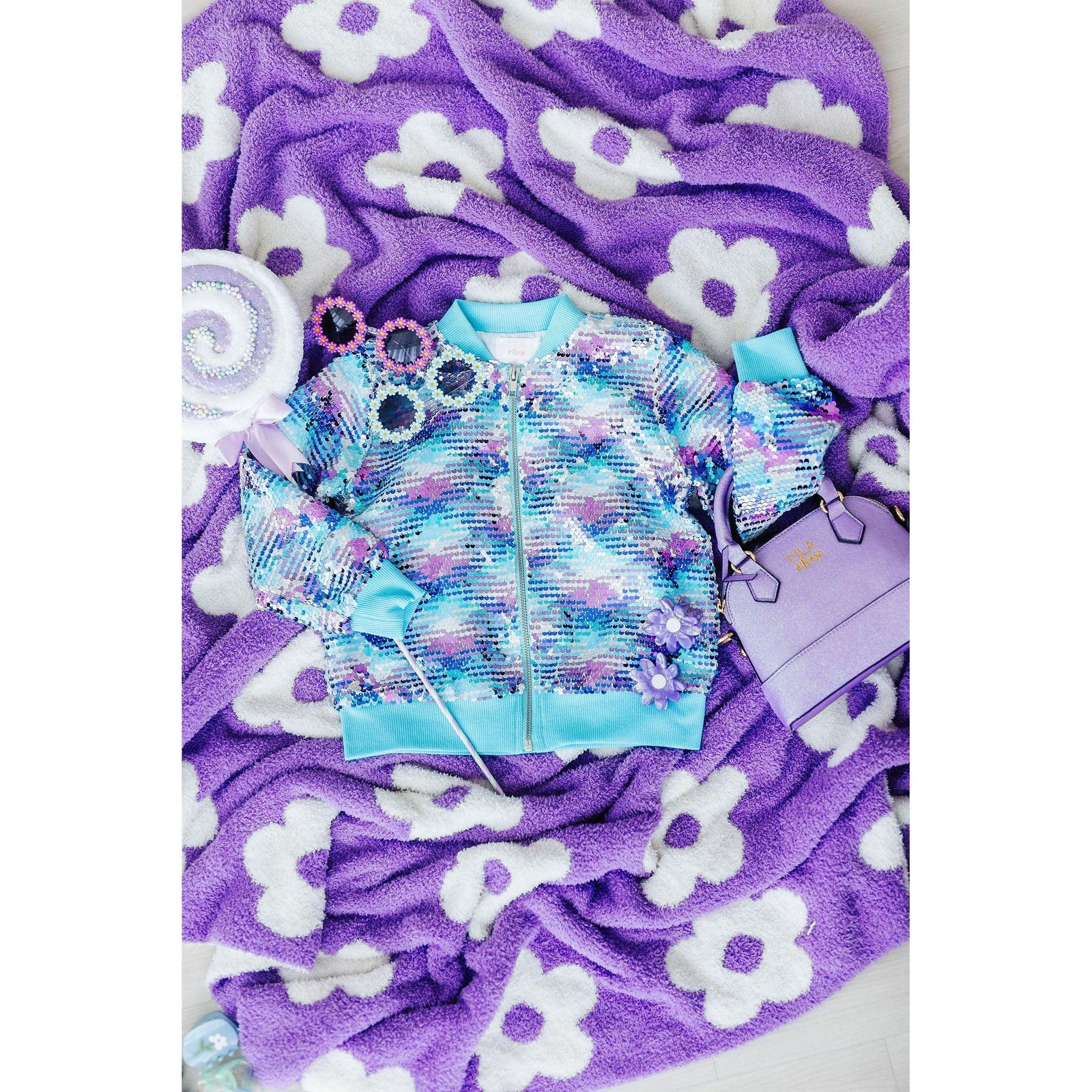 Lavender Glitter Girl's Crossbody Purse