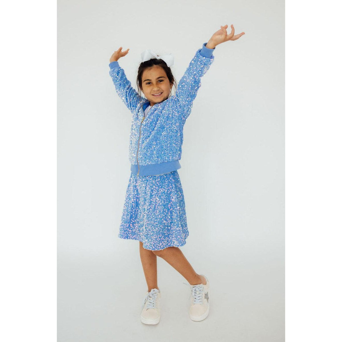 Light Blue Velvet Sequin Jacket