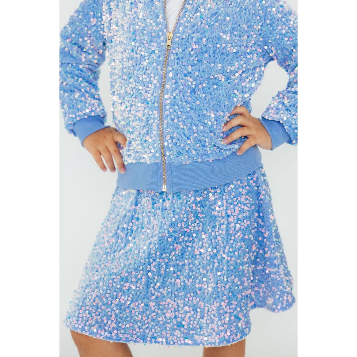Light Blue Velvet Sequin Jacket