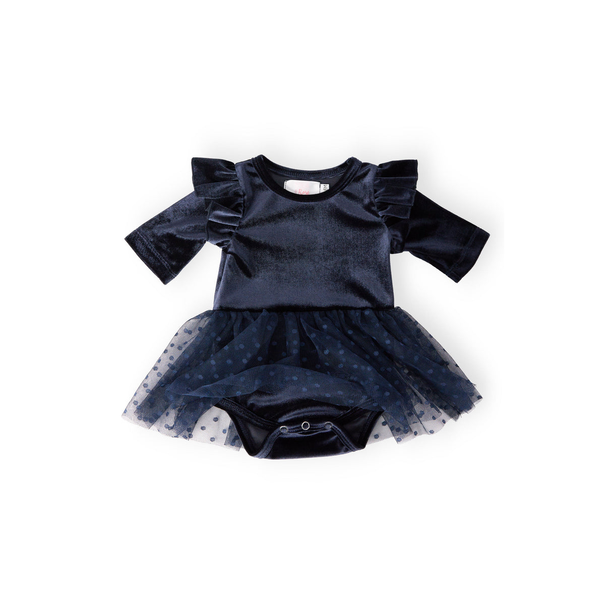 Light Navy Velvet Tutu Bodysuit