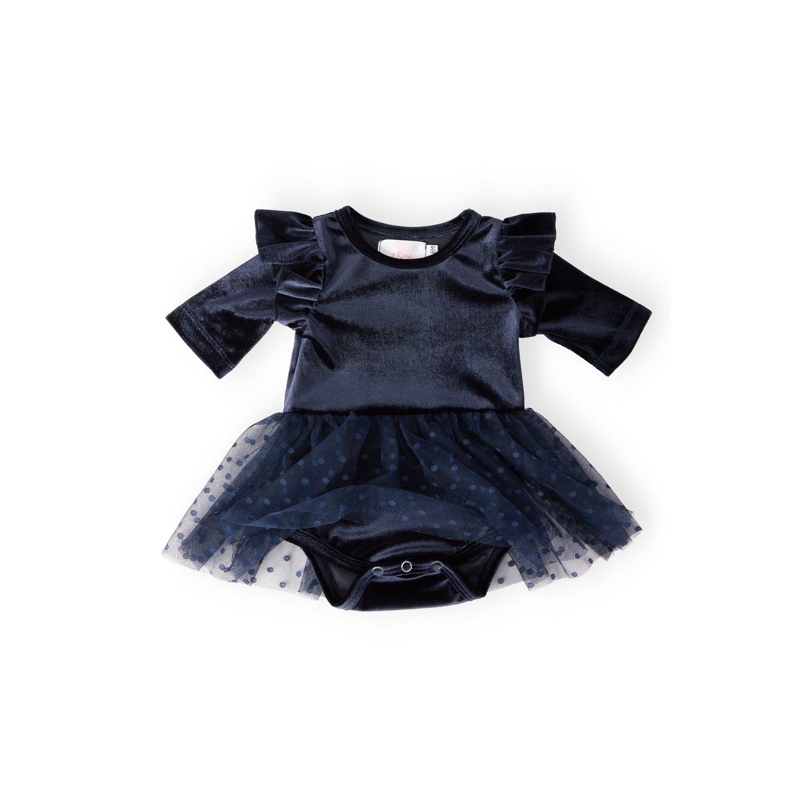 Light Navy Velvet Tutu Bodysuit