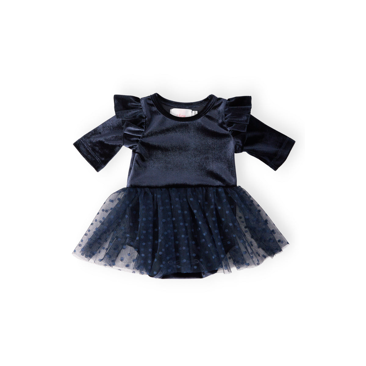Light Navy Velvet Tutu Bodysuit