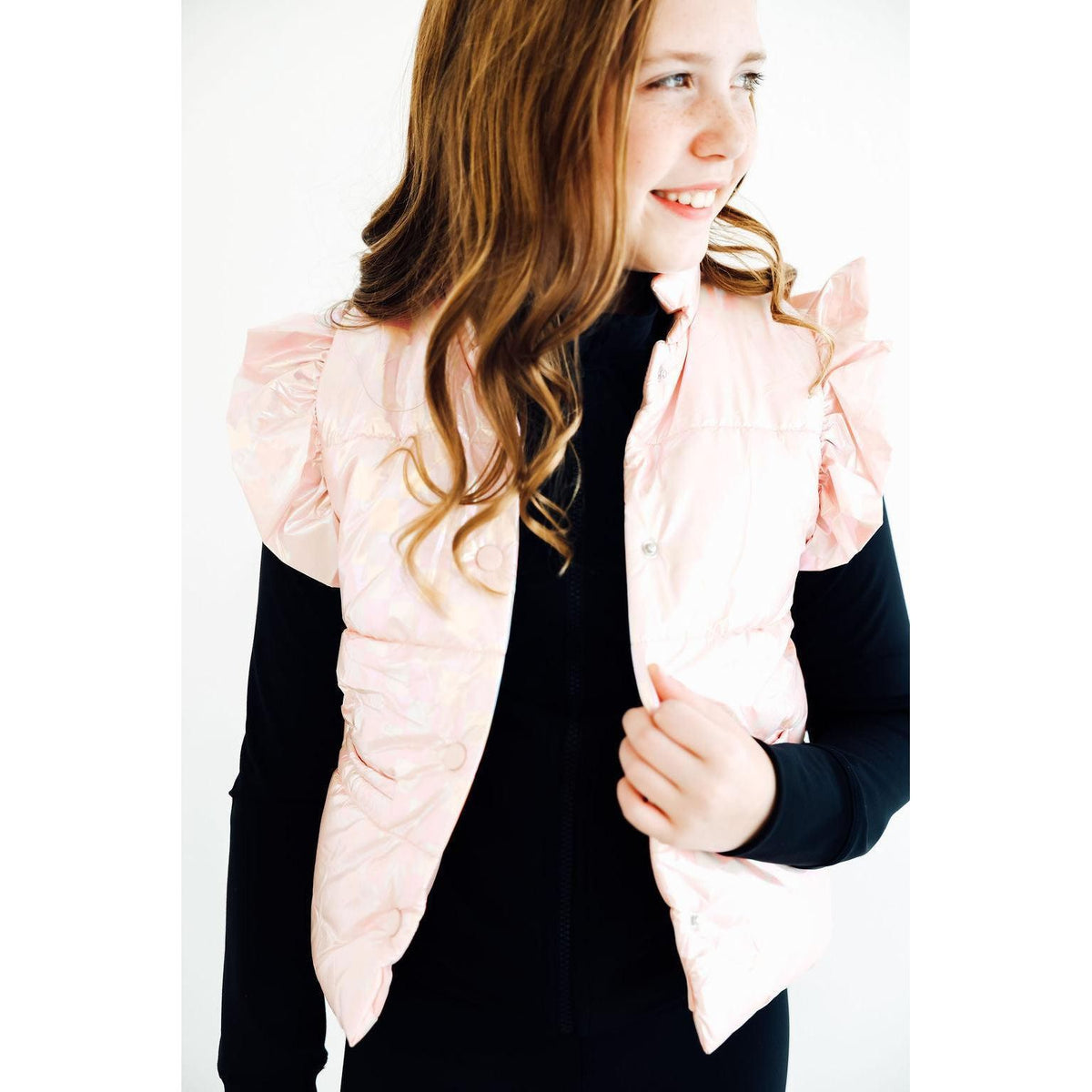 SALE Light Pink Checker Puffer Vest
