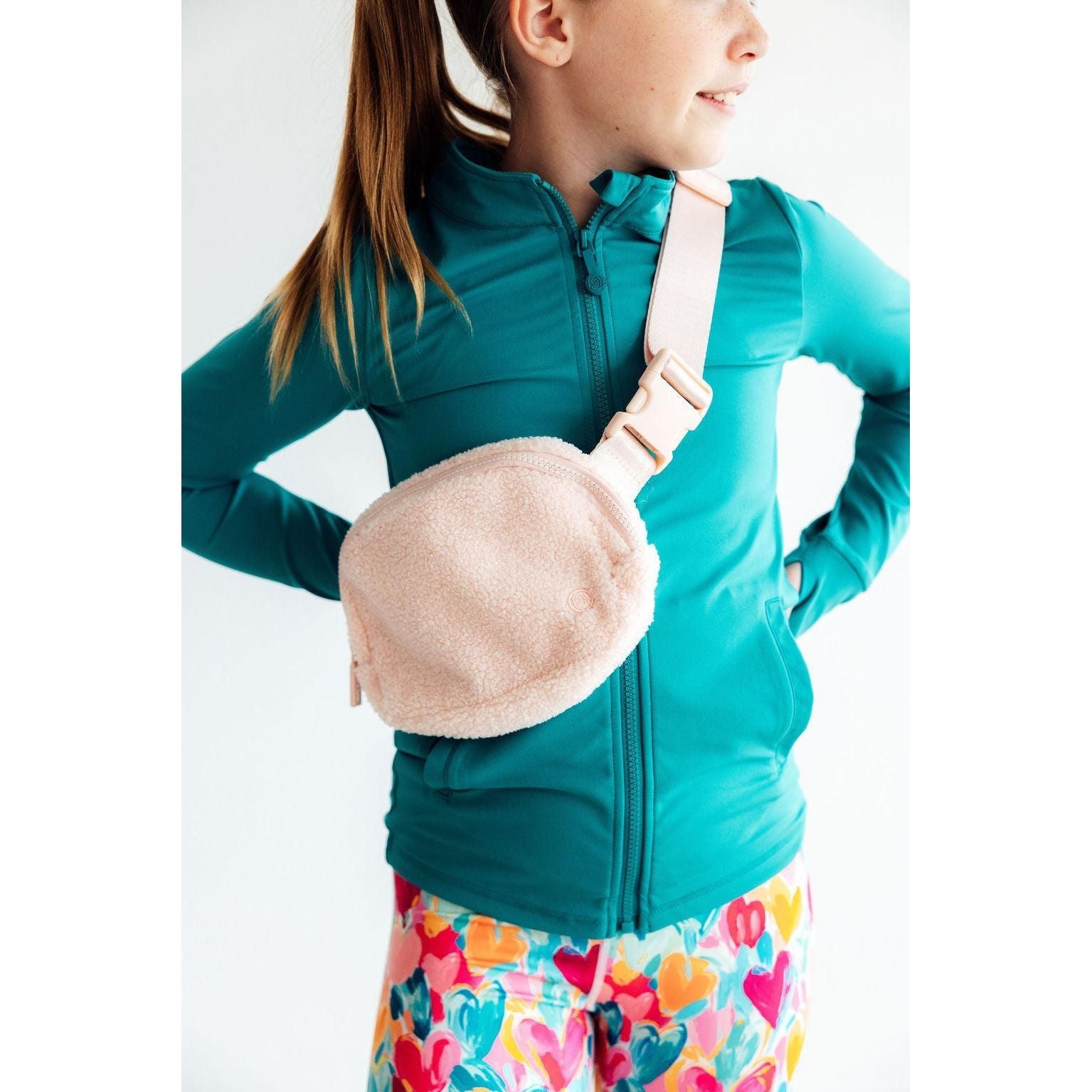 Light Pink Fleece Belt Bag