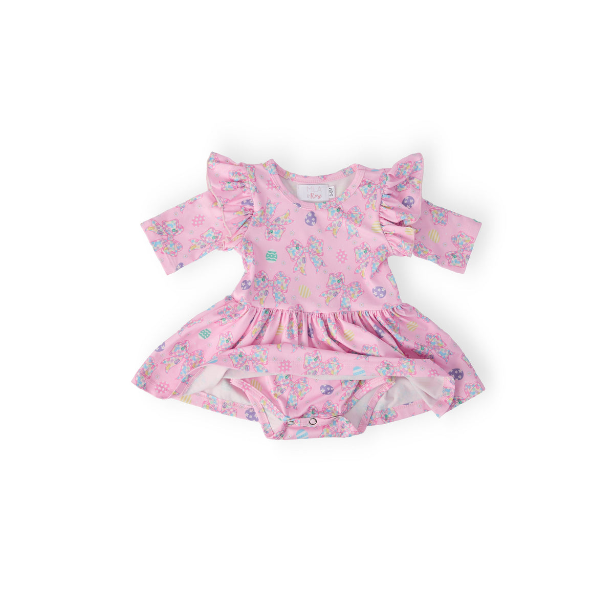 Little Bow Peeps 3/4 Sleeve Twirl Flutter Bodysuit