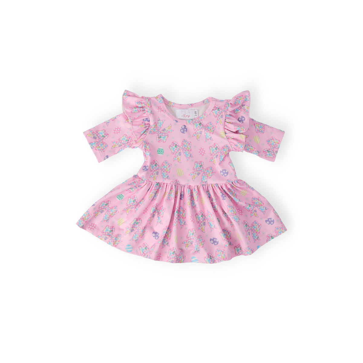 Little Bow Peeps 3/4 Sleeve Twirl Flutter Bodysuit