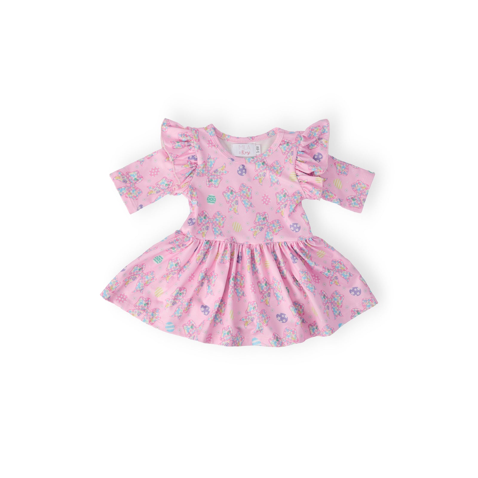 Little Bow Peeps 3/4 Sleeve Twirl Flutter Bodysuit