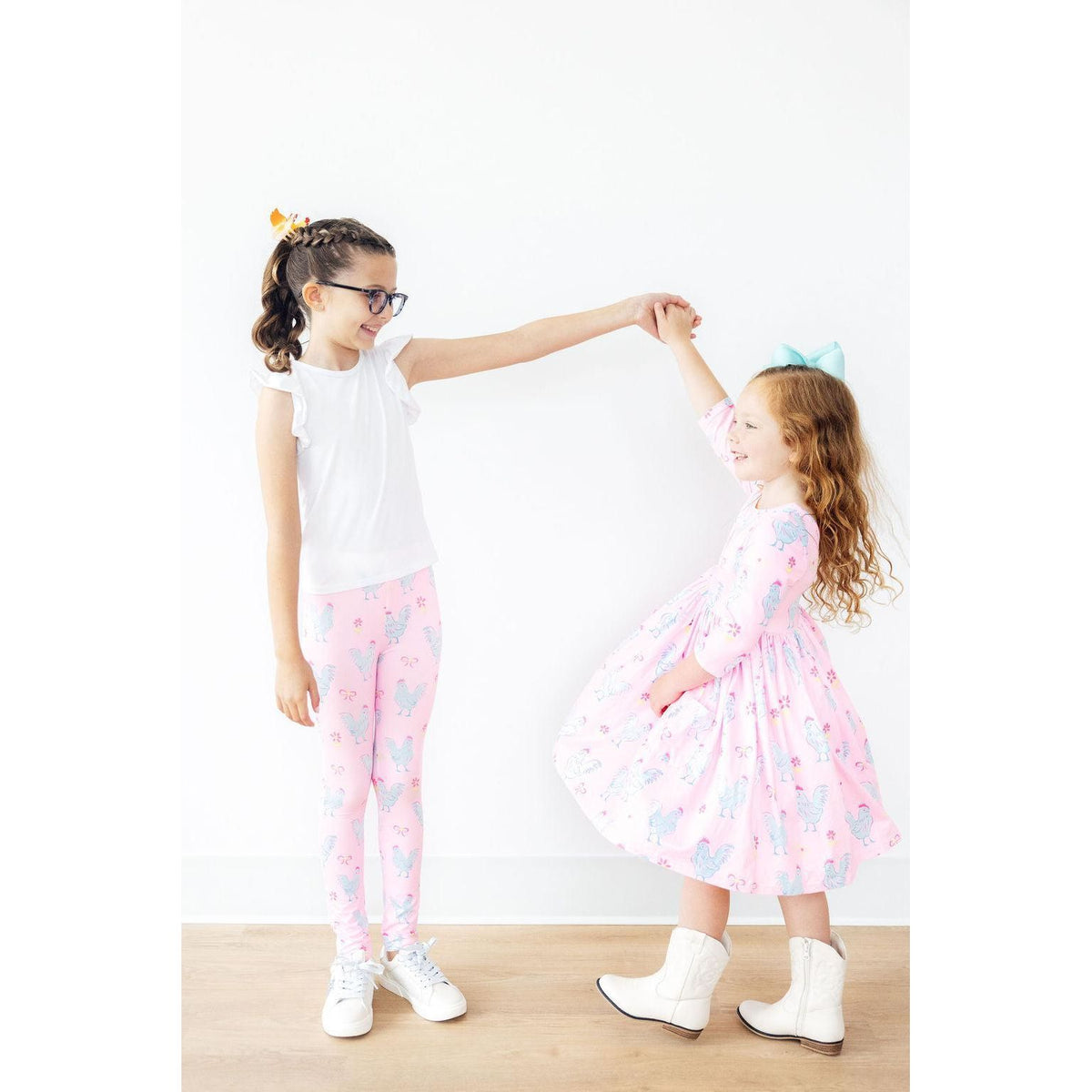 Little Miss Chickie 3/4 Sleeve Pocket Twirl Dress