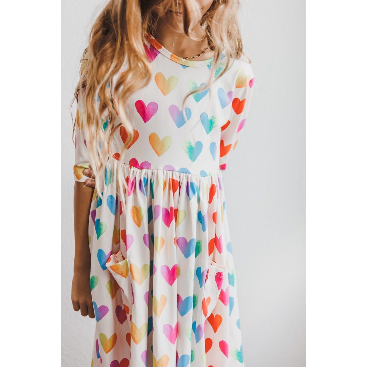 Lotta Love 3/4 Sleeve Pocket Twirl Dress