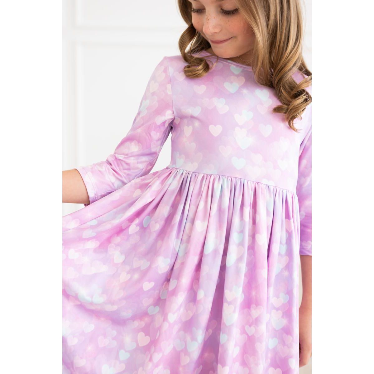 Love Story 3/4 Sleeve Pocket Twirl Dress