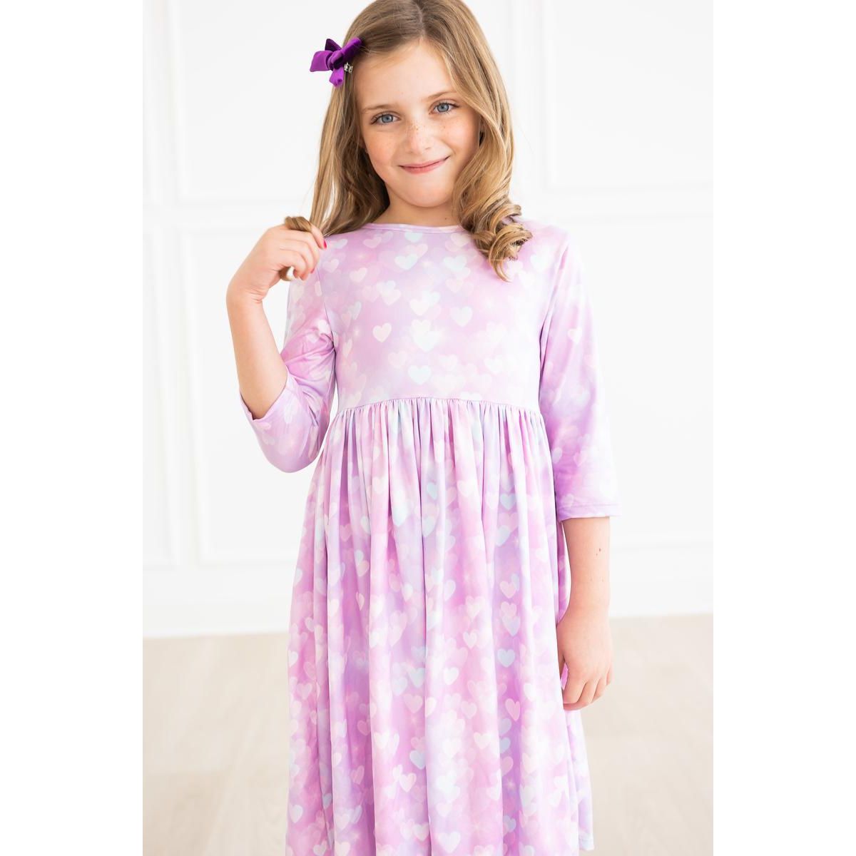 Love Story 3/4 Sleeve Pocket Twirl Dress