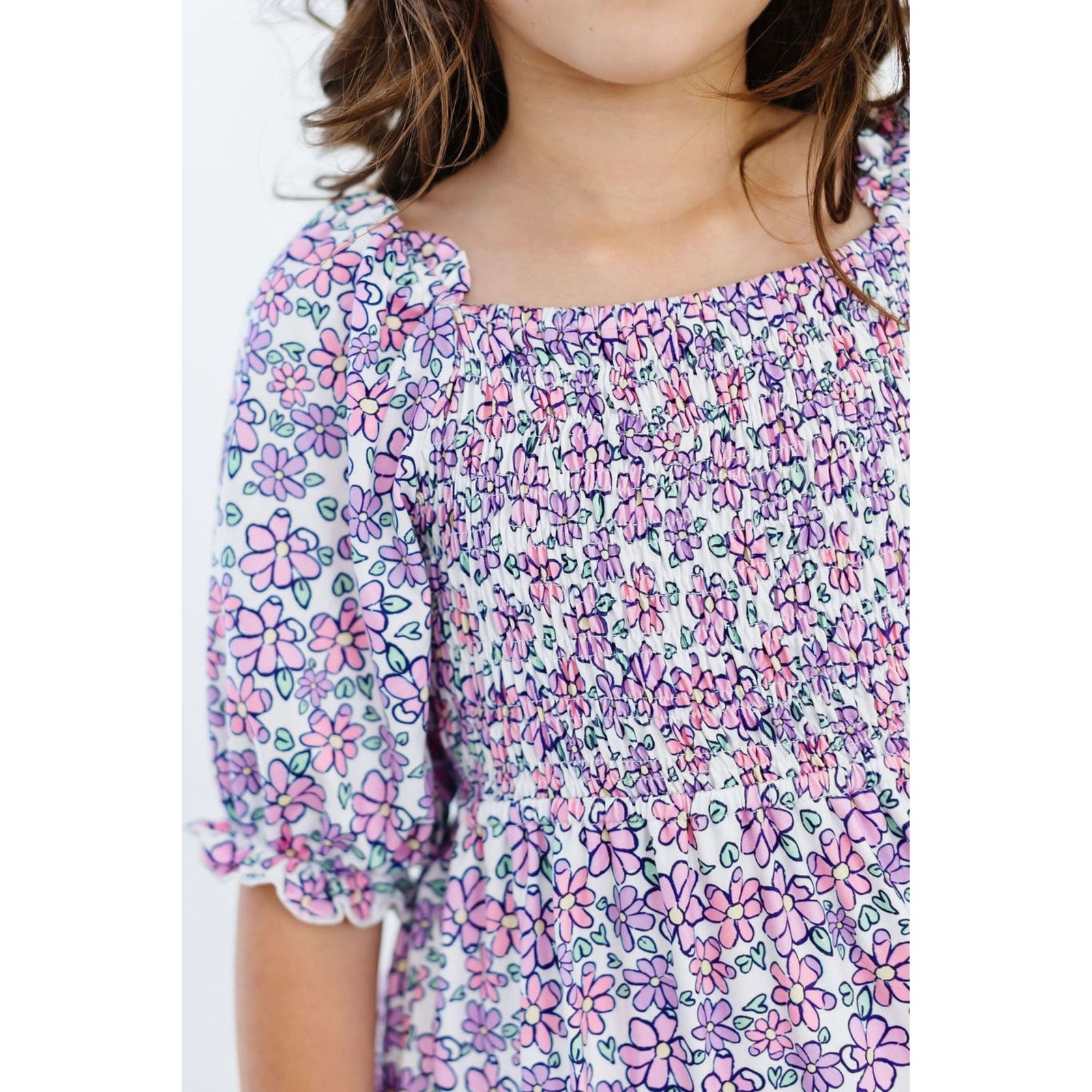 Lovely Lavender Smocked Ruffle Dress