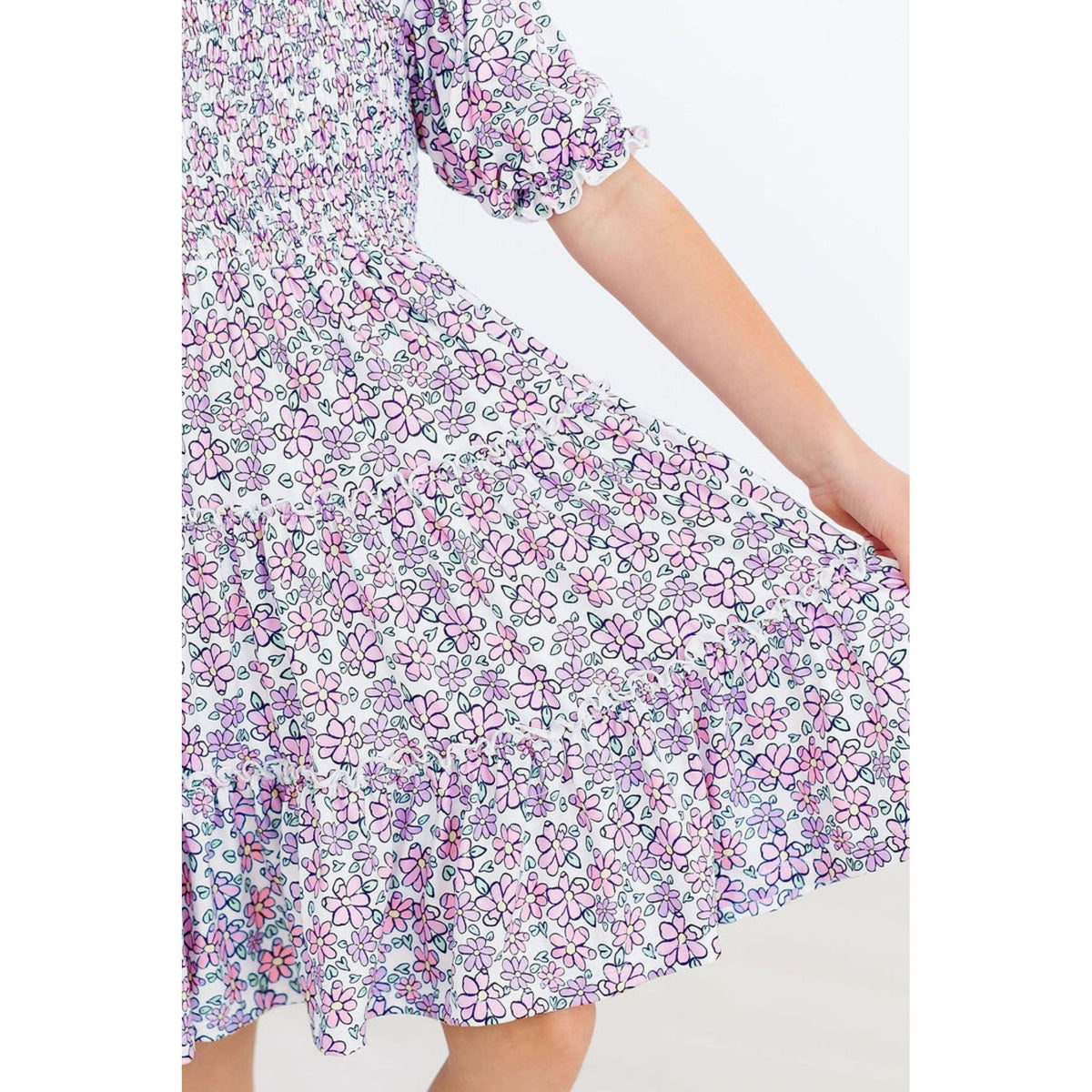 Lovely Lavender Smocked Ruffle Dress