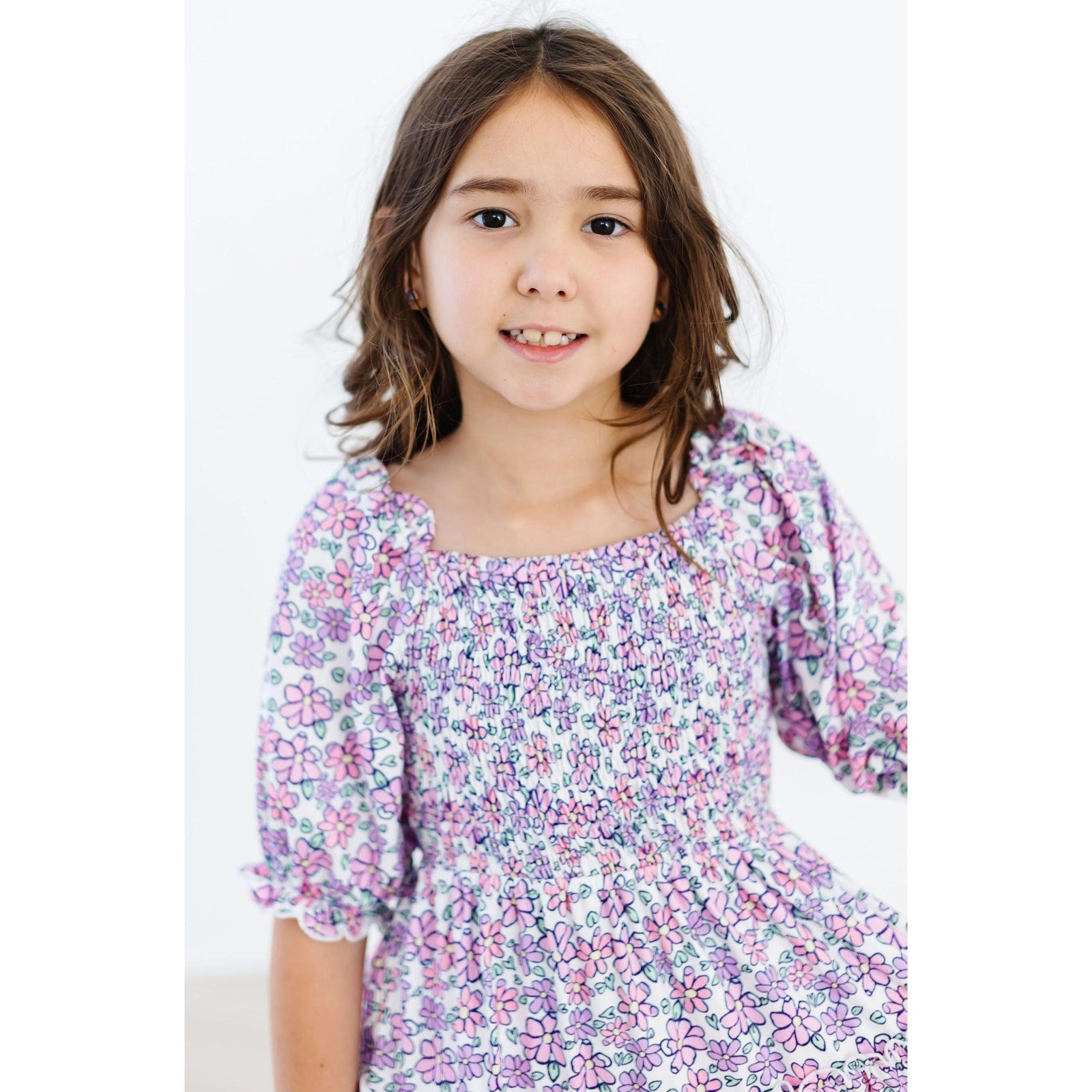 Lovely Lavender Smocked Ruffle Dress