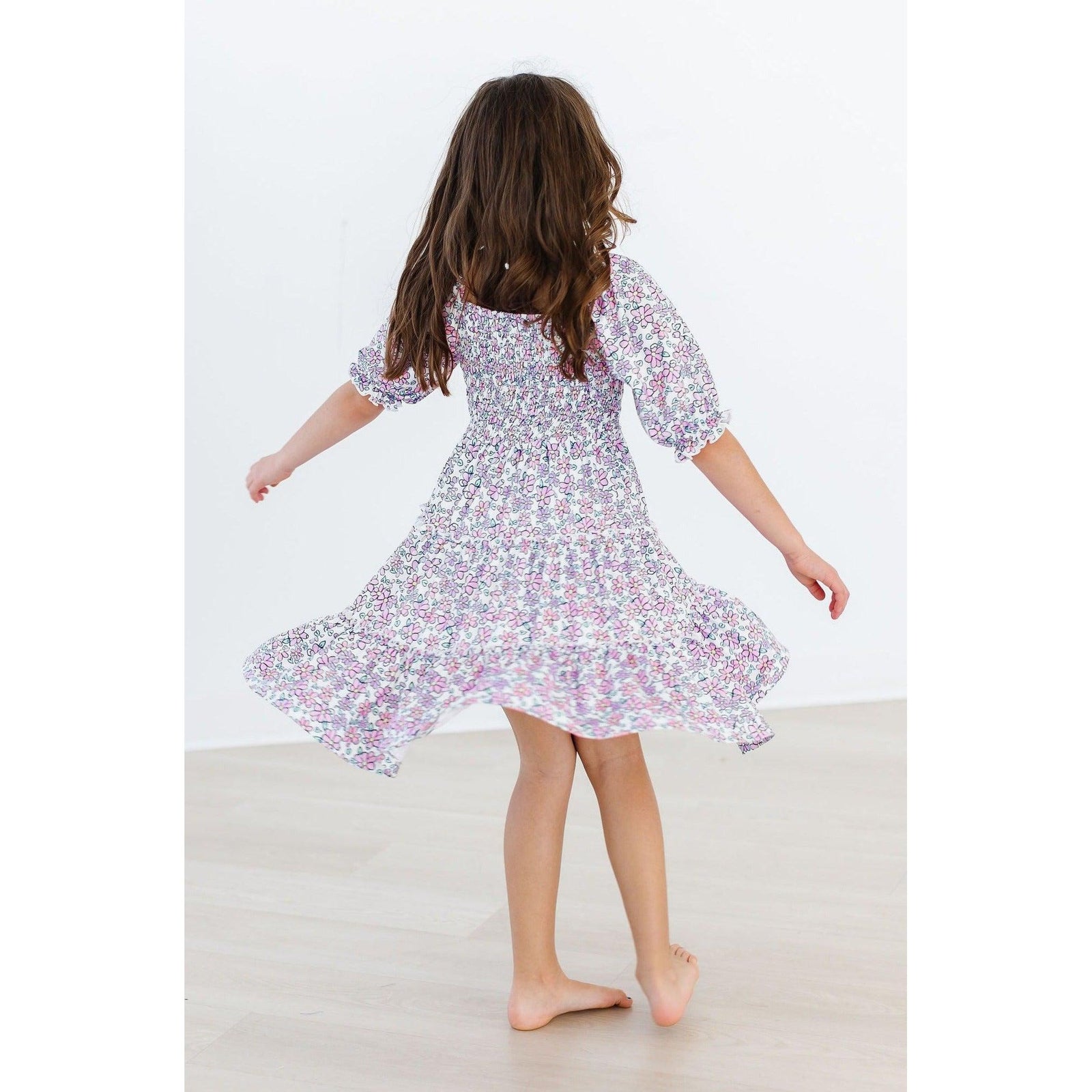 Lovely Lavender Smocked Ruffle Dress