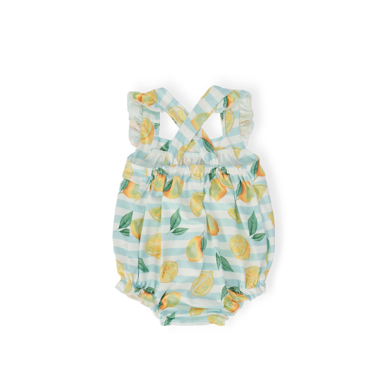 Lovely Lemons Ruffle Cross Back Romper