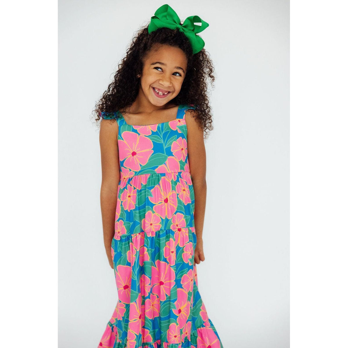 Luau Floral Ruffle Maxi Dress
