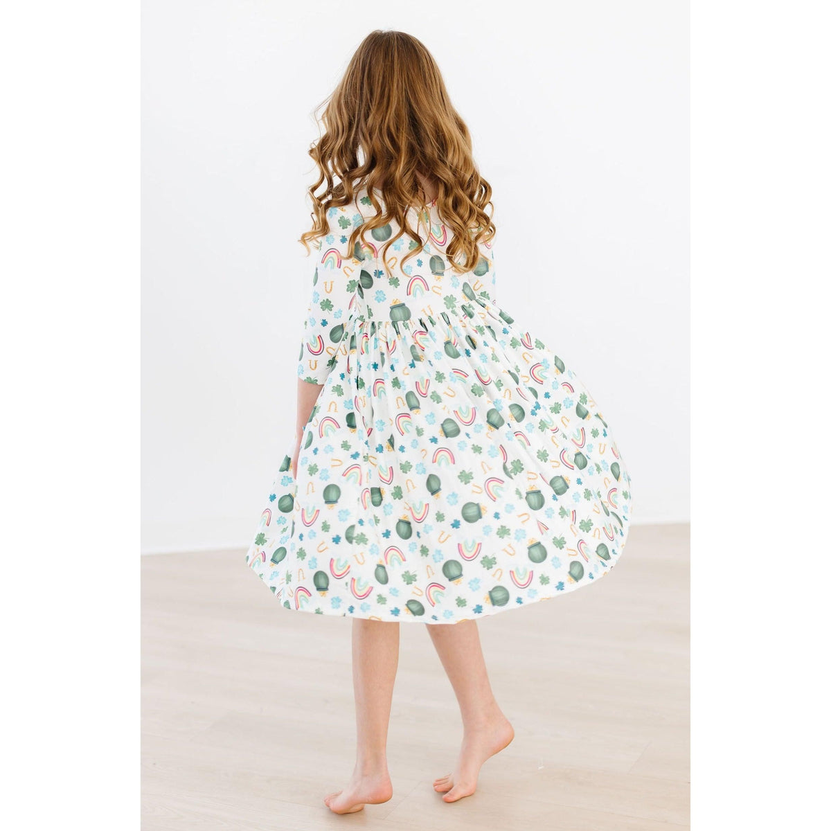 Luck of the Irish 3/4 Sleeve Pocket Twirl Dress