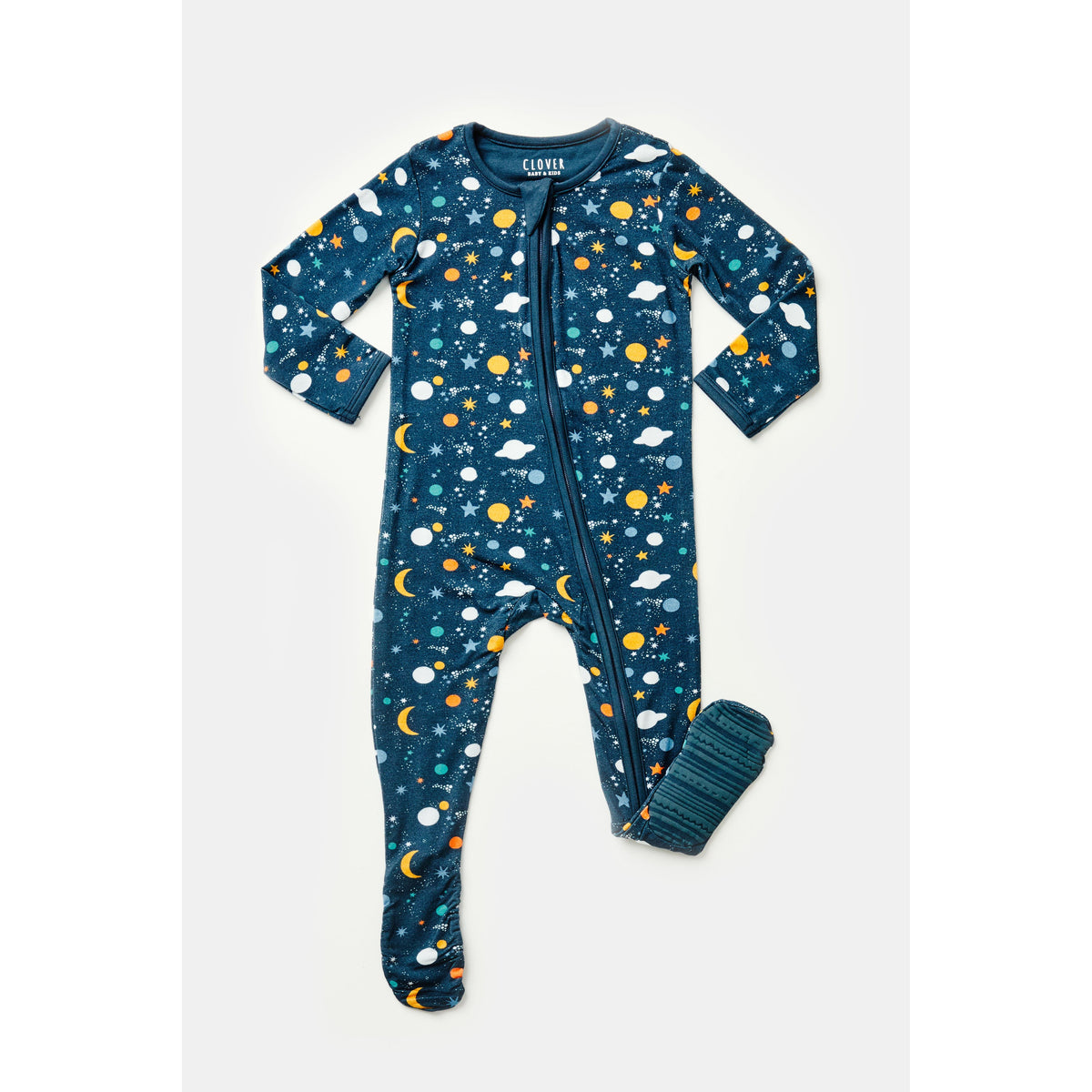 Soft &amp; Stretchy Zipper Footie - Luna Midnight