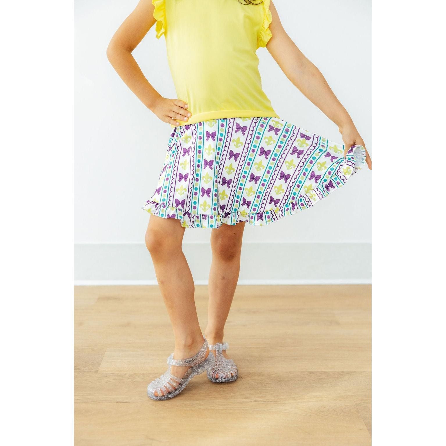 Mardi Gras Ruffle Twirl Skort