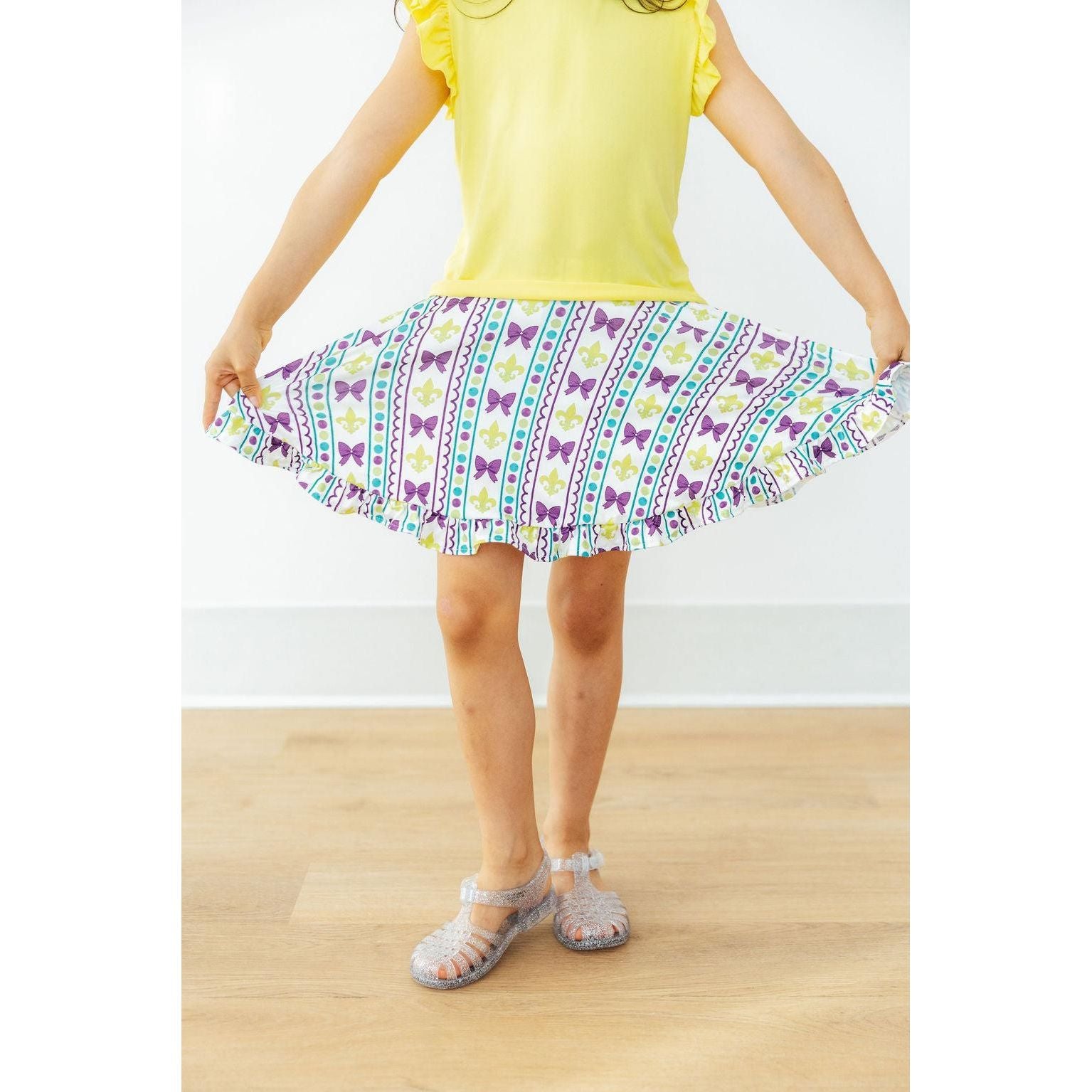 Mardi Gras Ruffle Twirl Skort