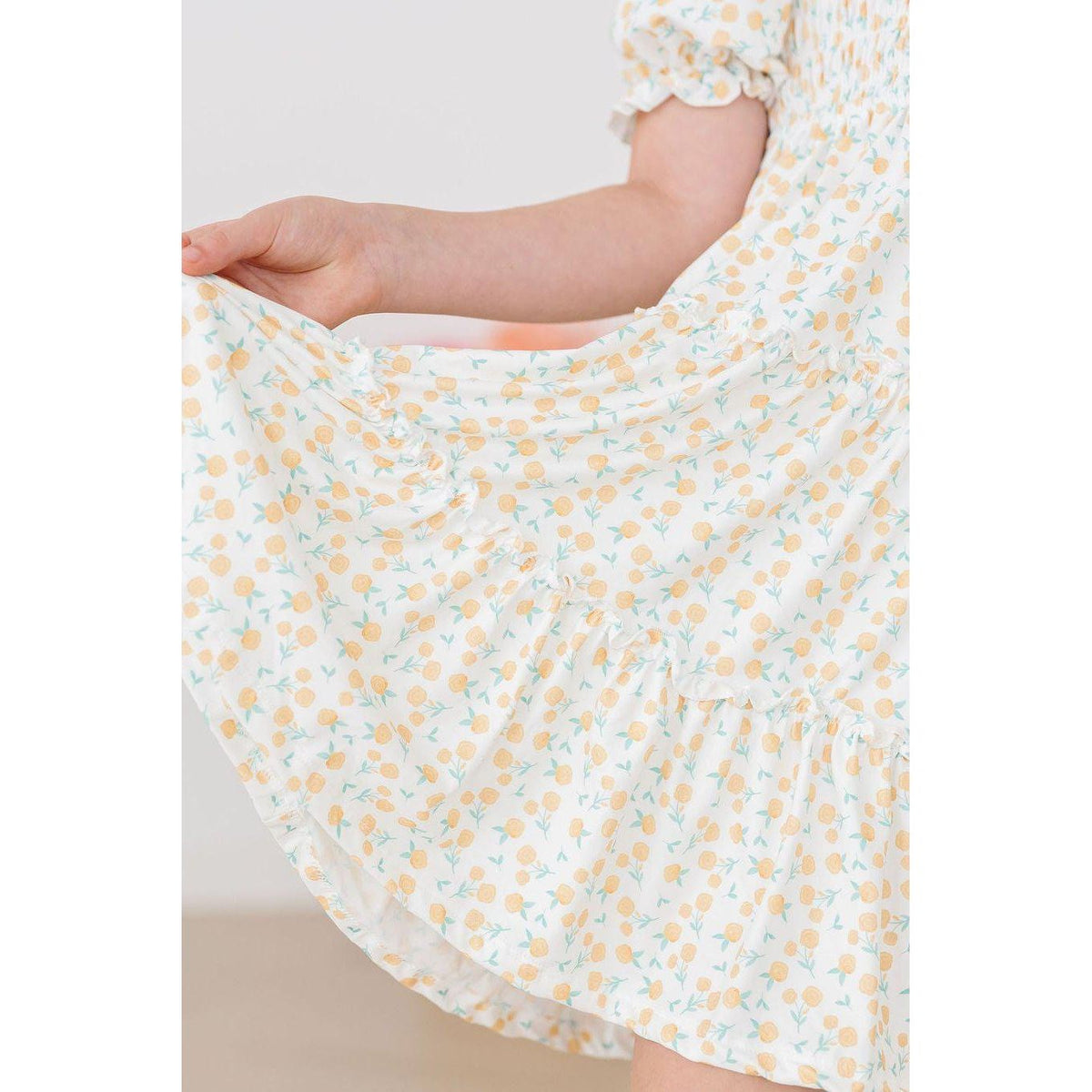 Marvelous Marigolds Smocked Ruffle Dress