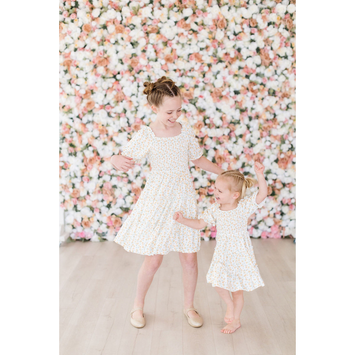 Marvelous Marigolds Smocked Ruffle Dress