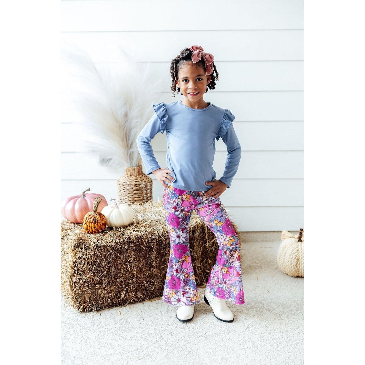 Mauve What's Up Buttercup Ribbed Velvet Bells