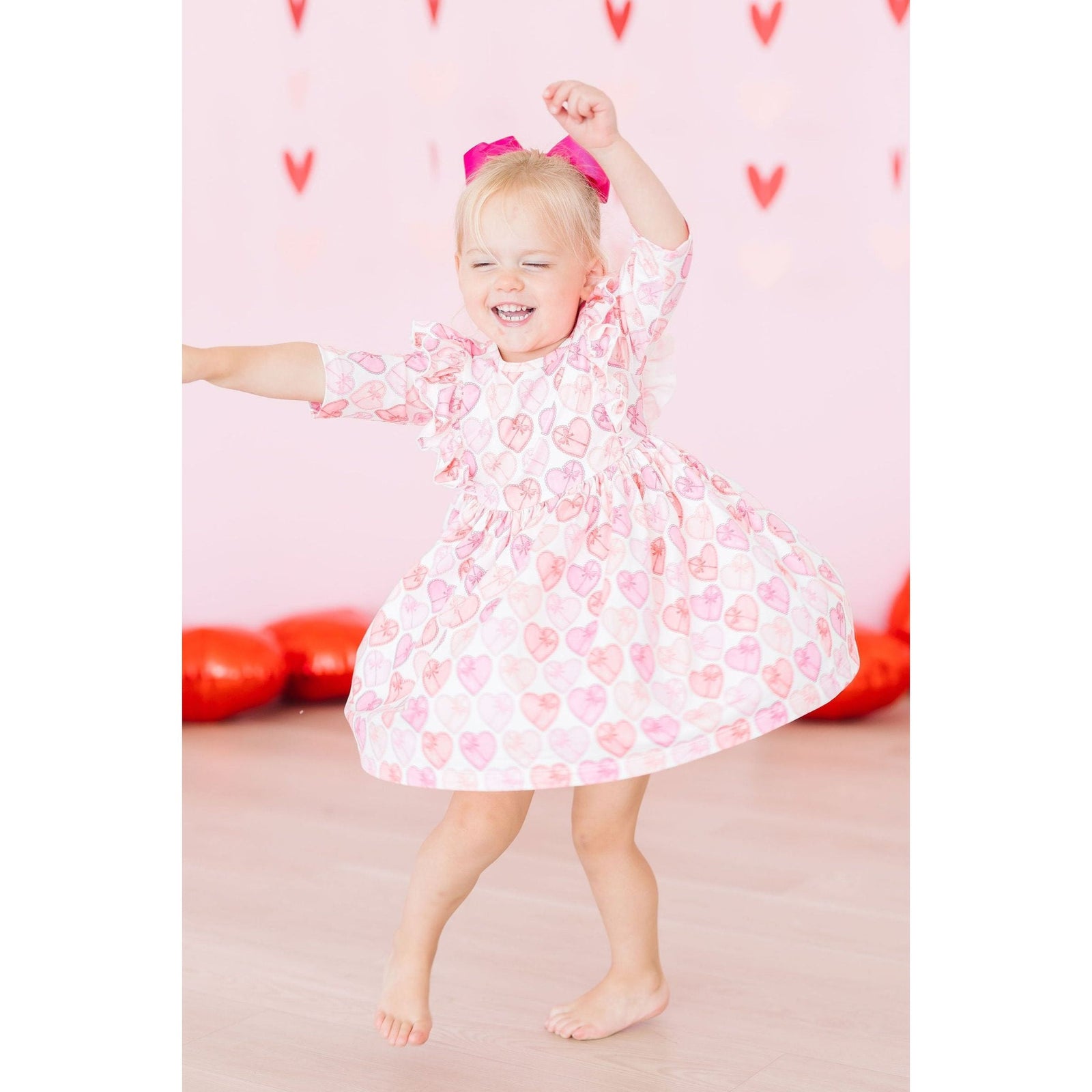 Melt My Heart 3/4 Sleeve Ruffle Twirl Dress