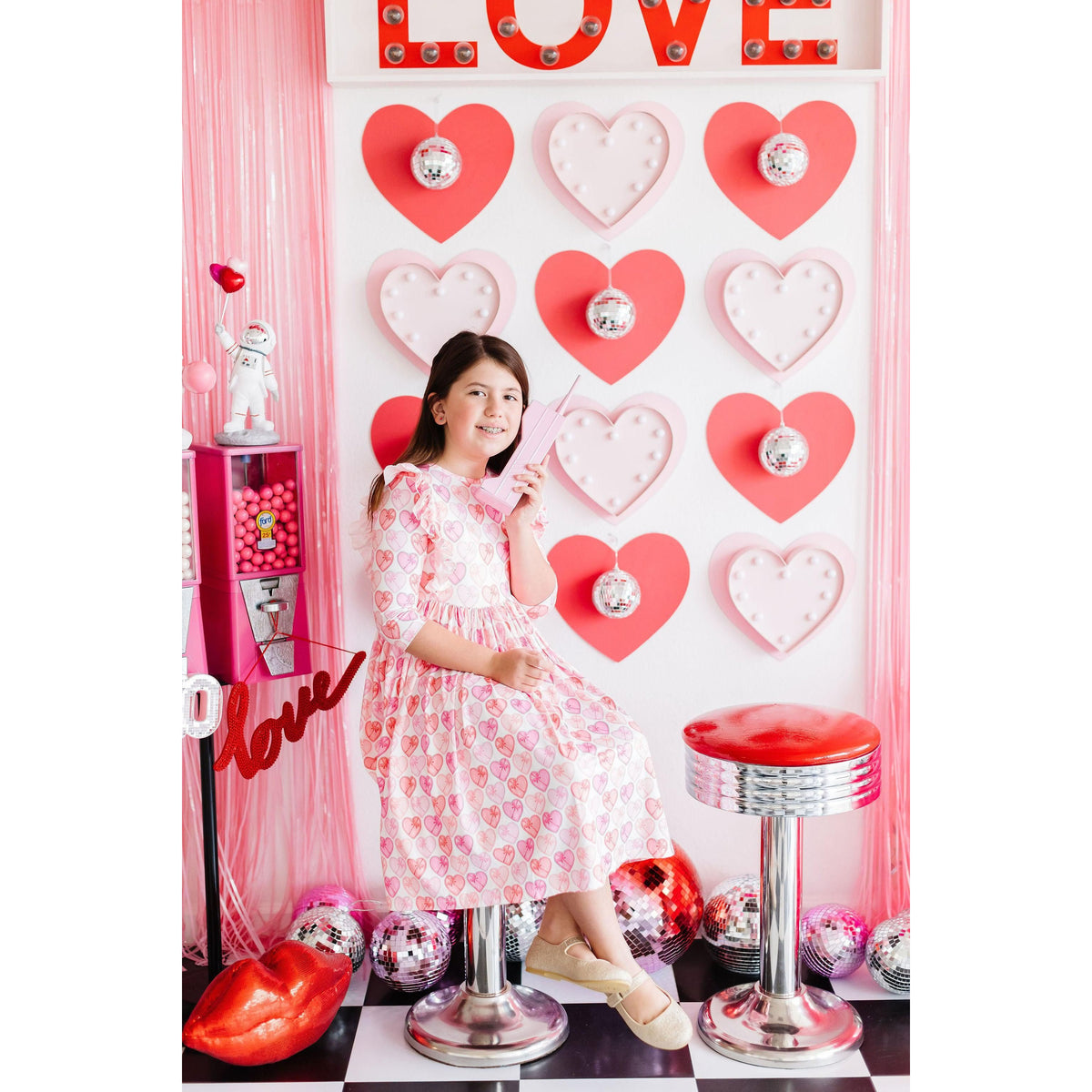 Melt My Heart 3/4 Sleeve Ruffle Twirl Dress