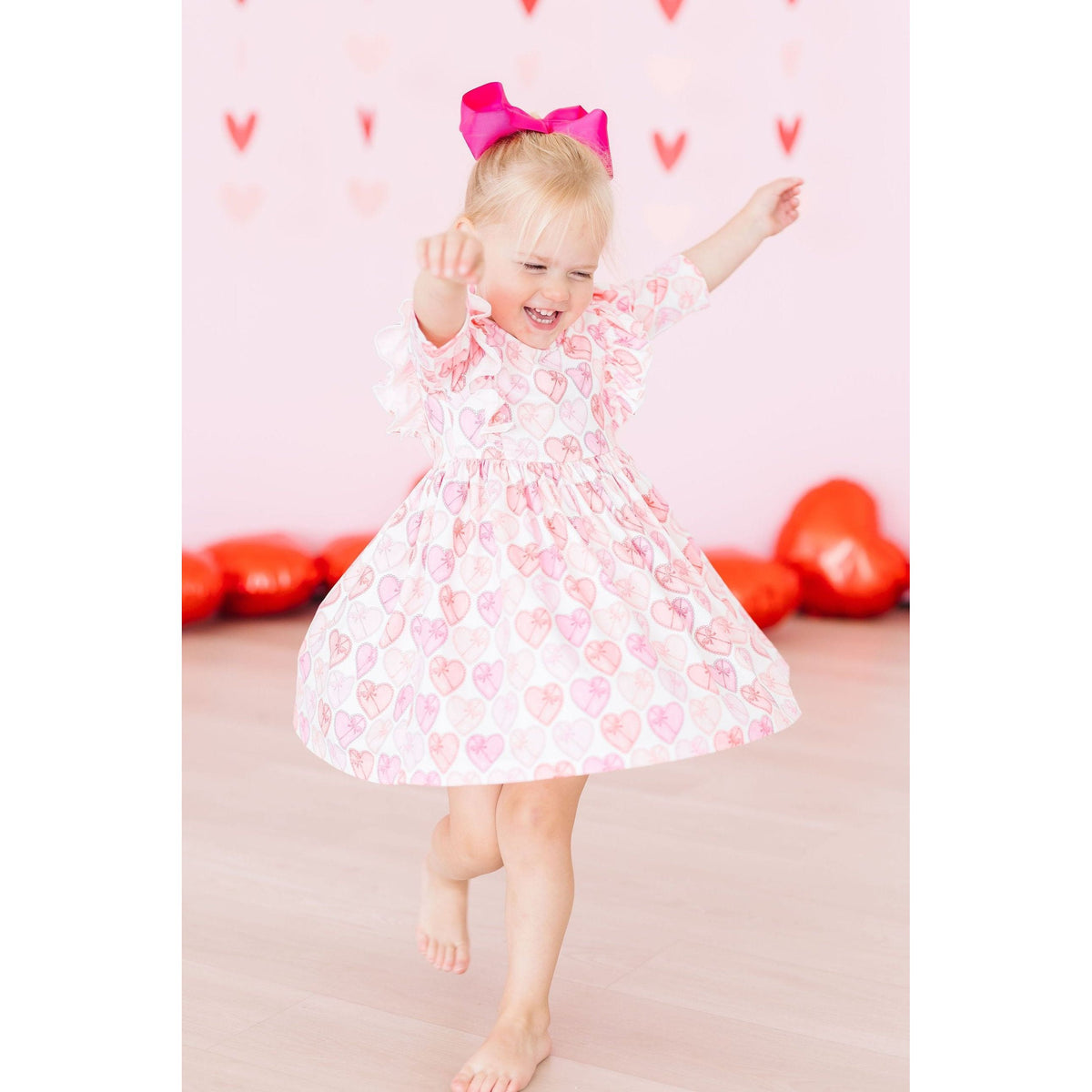 Melt My Heart 3/4 Sleeve Ruffle Twirl Dress