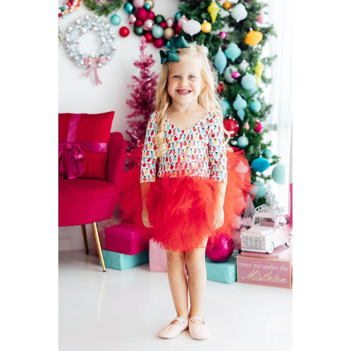Merry &amp; Bright 3/4 Tutu Leotard