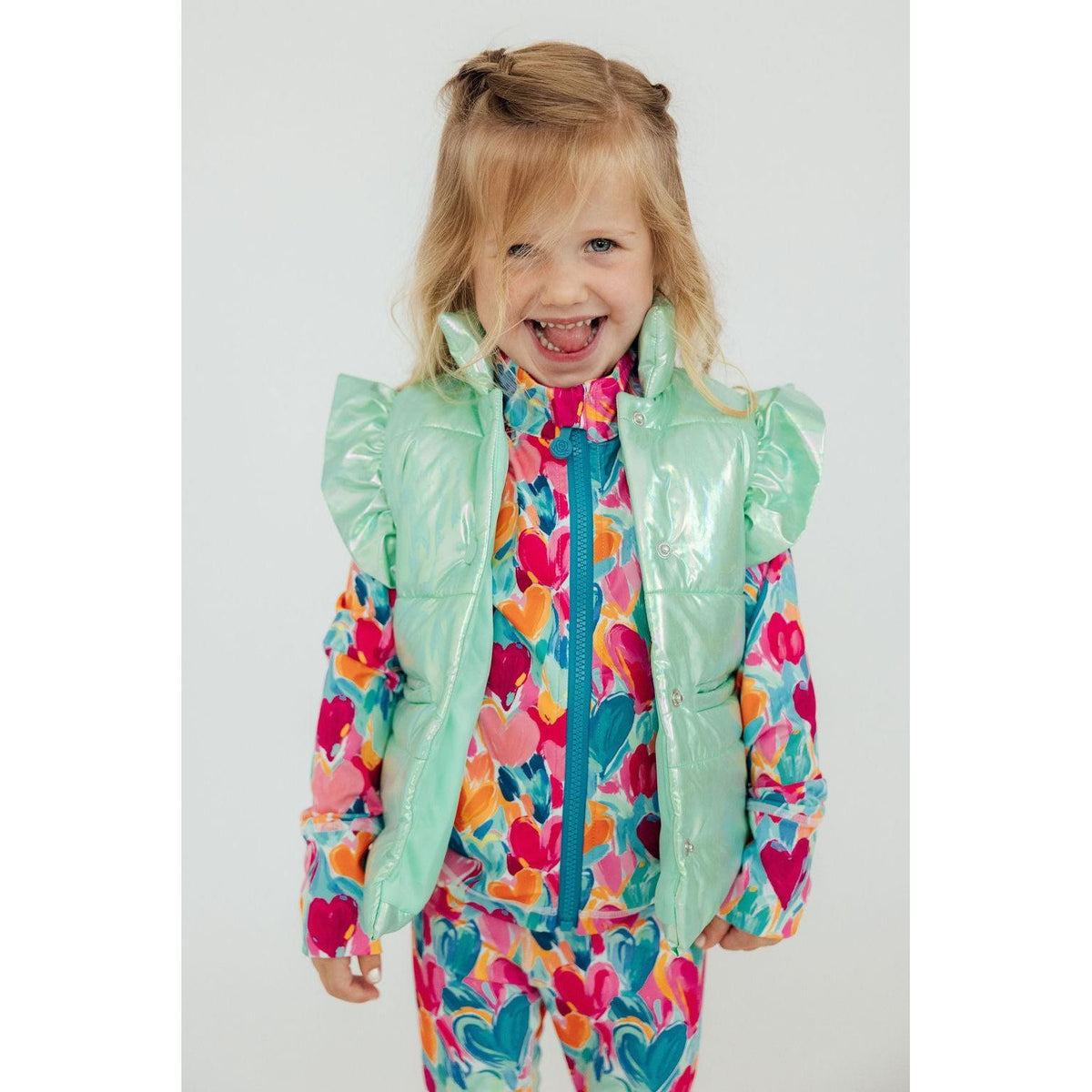 SALE Mint Iridescent Puffer Vest