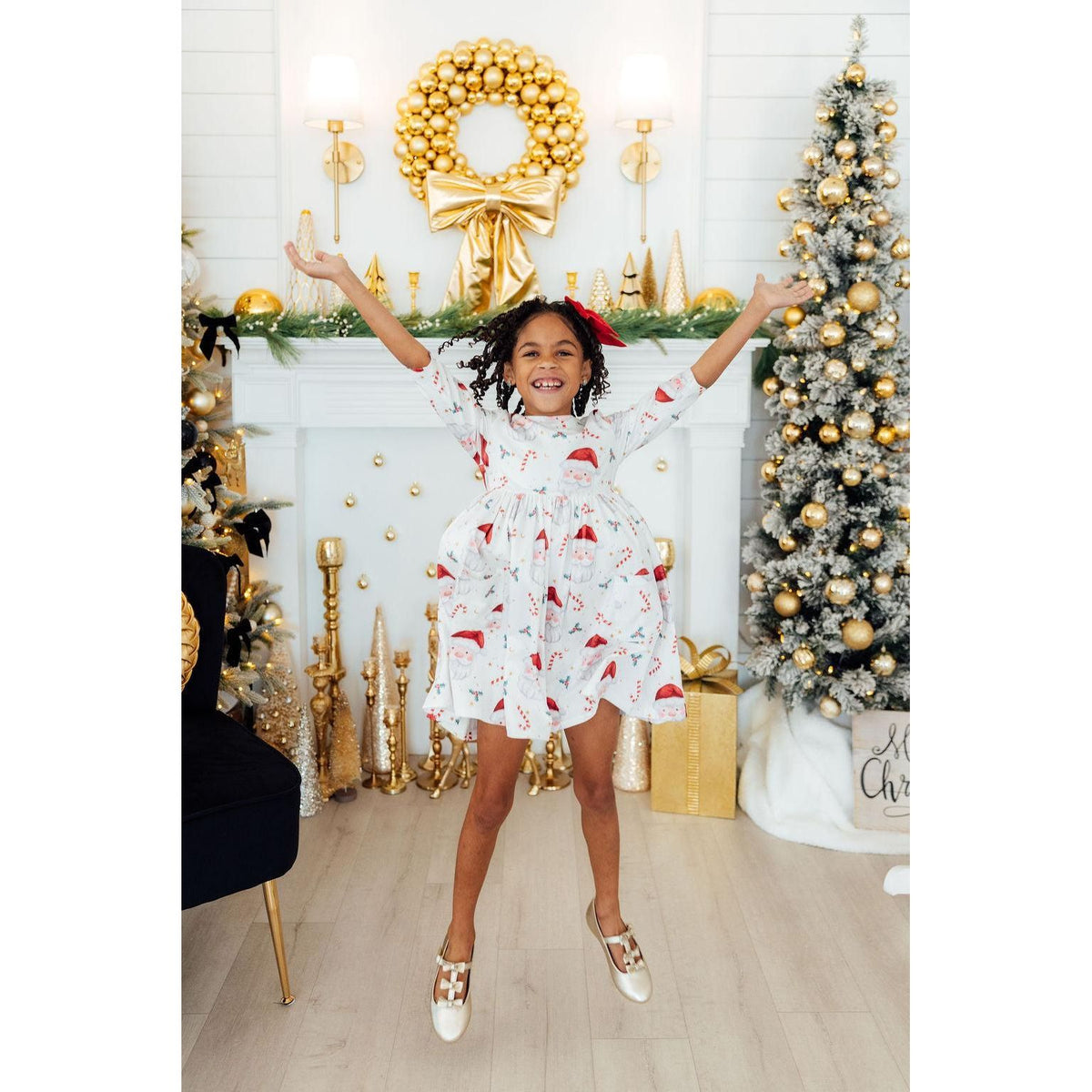 Mistletoe Magic 3/4 Sleeve Pocket Twirl Dress