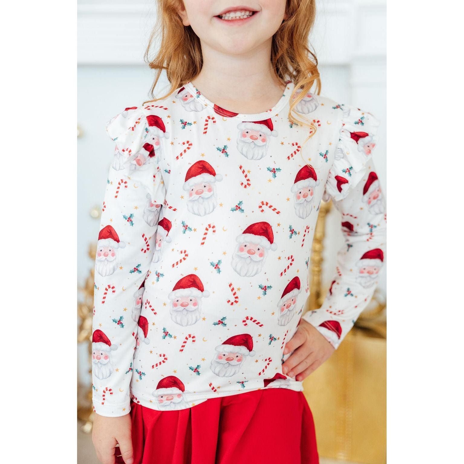 Mistletoe Magic L/S Ruffle Tee