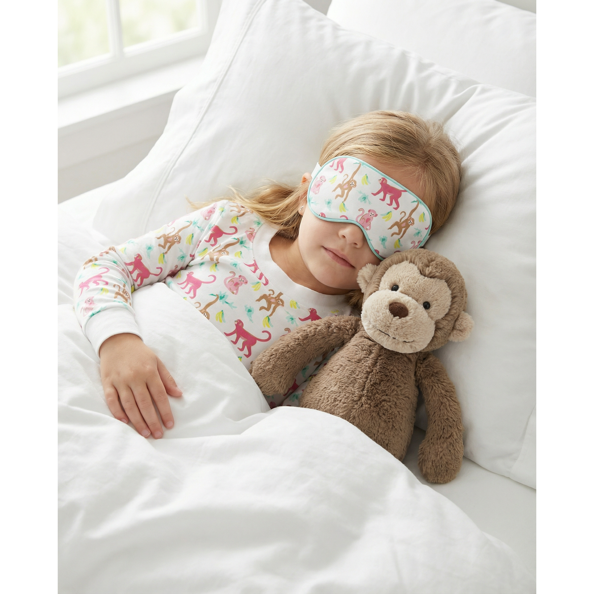 The Organic Sleep Mask [Monkeying Around Pink]