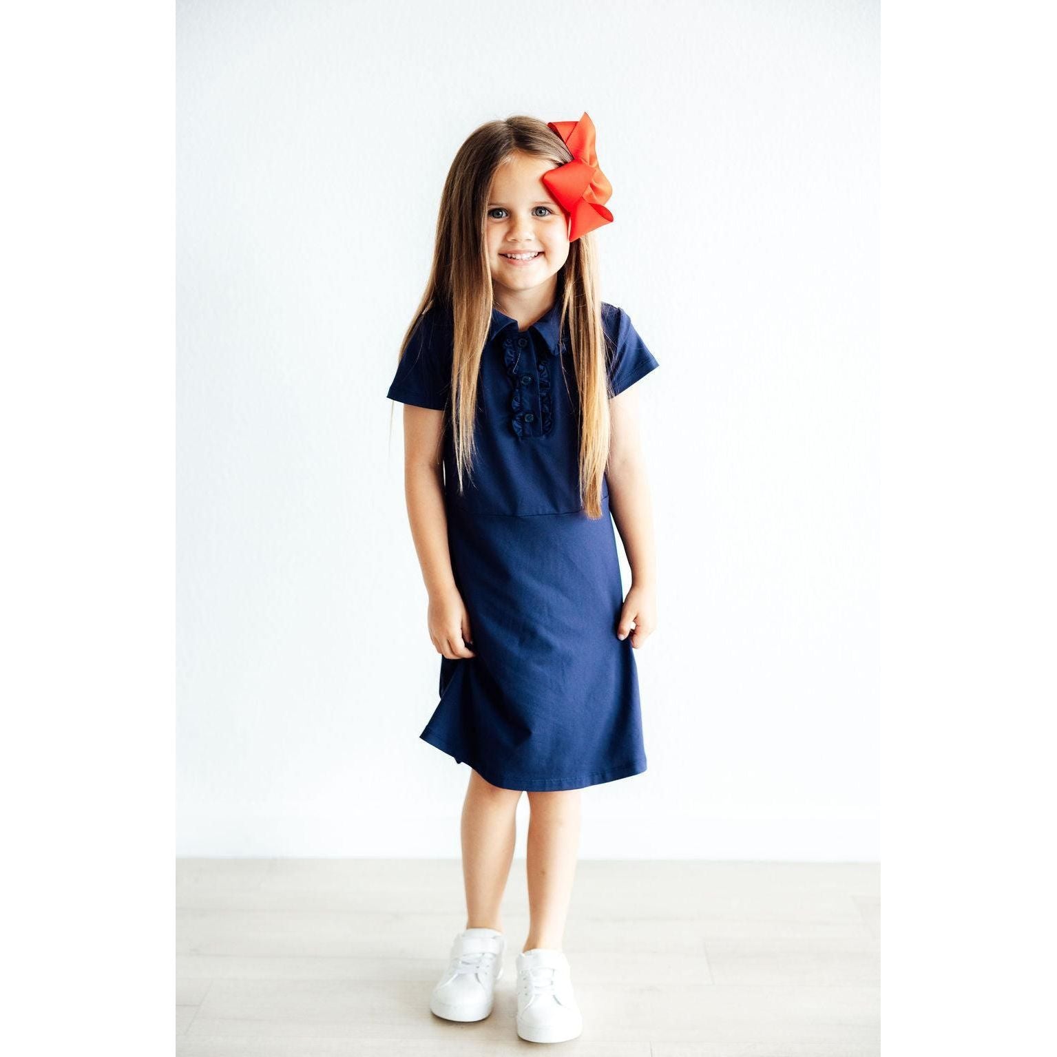 Navy S/S Polo Dress