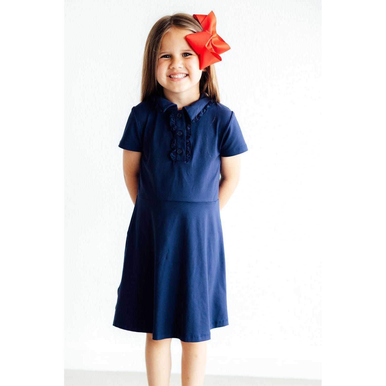 Navy S/S Polo Dress