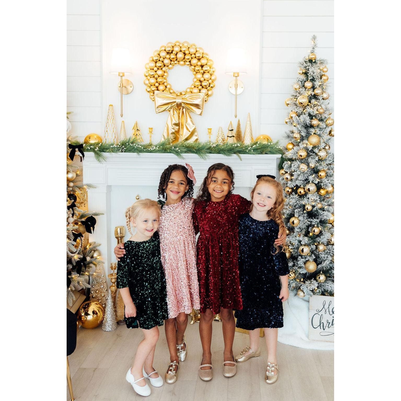 Hunter Green Velvet Sequin Dress