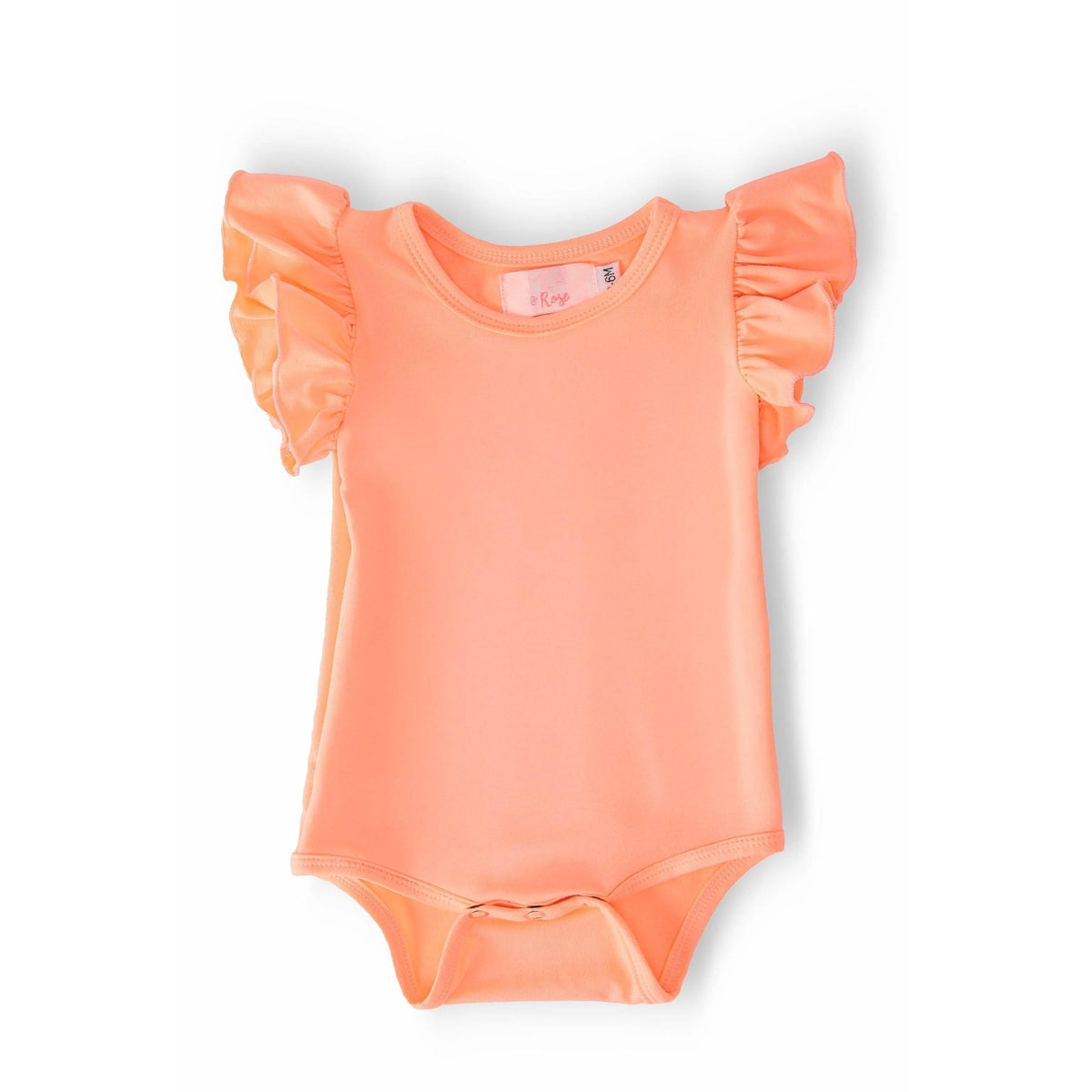 Neon Coral S/S Flutter Bodysuit
