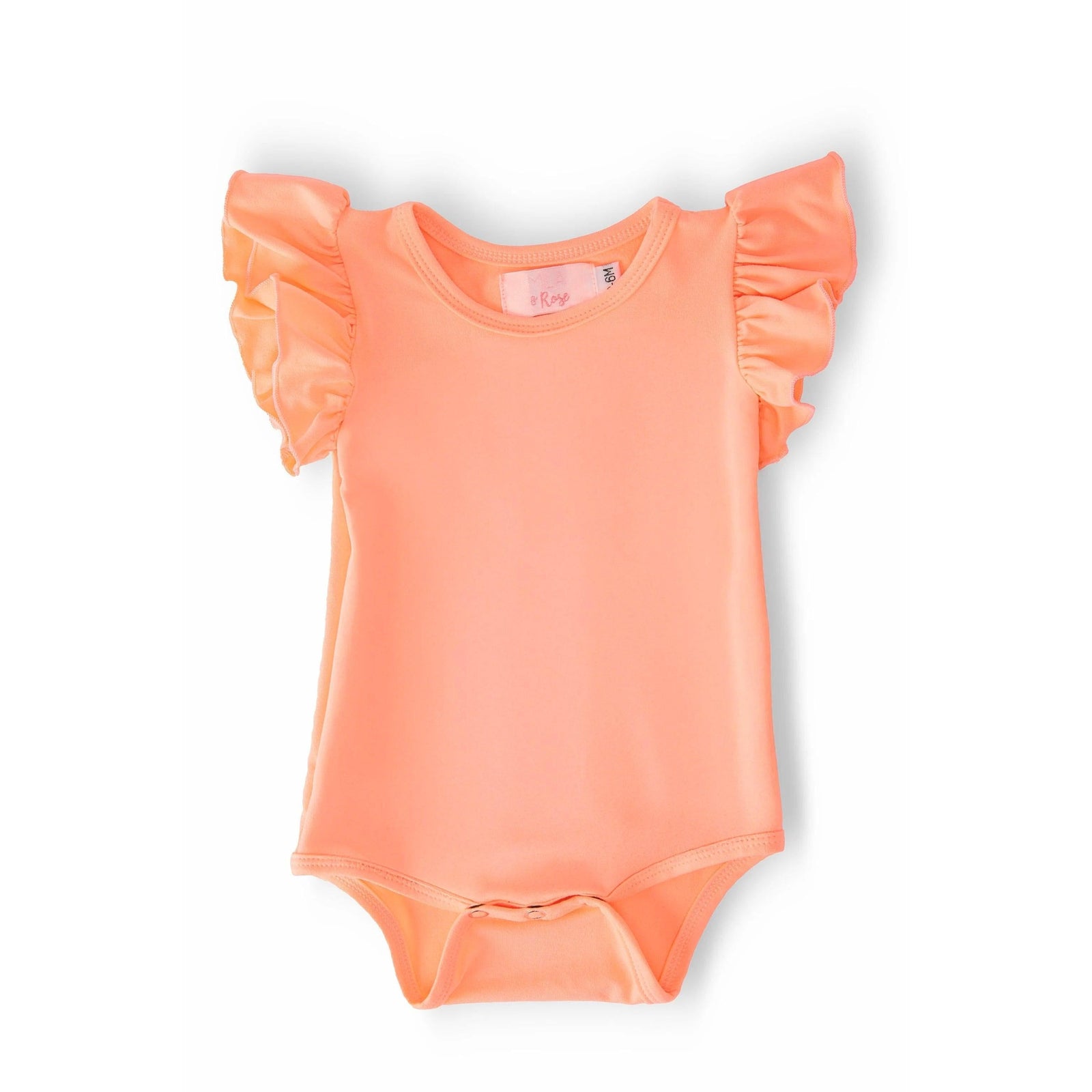 Neon Coral S/S Flutter Bodysuit