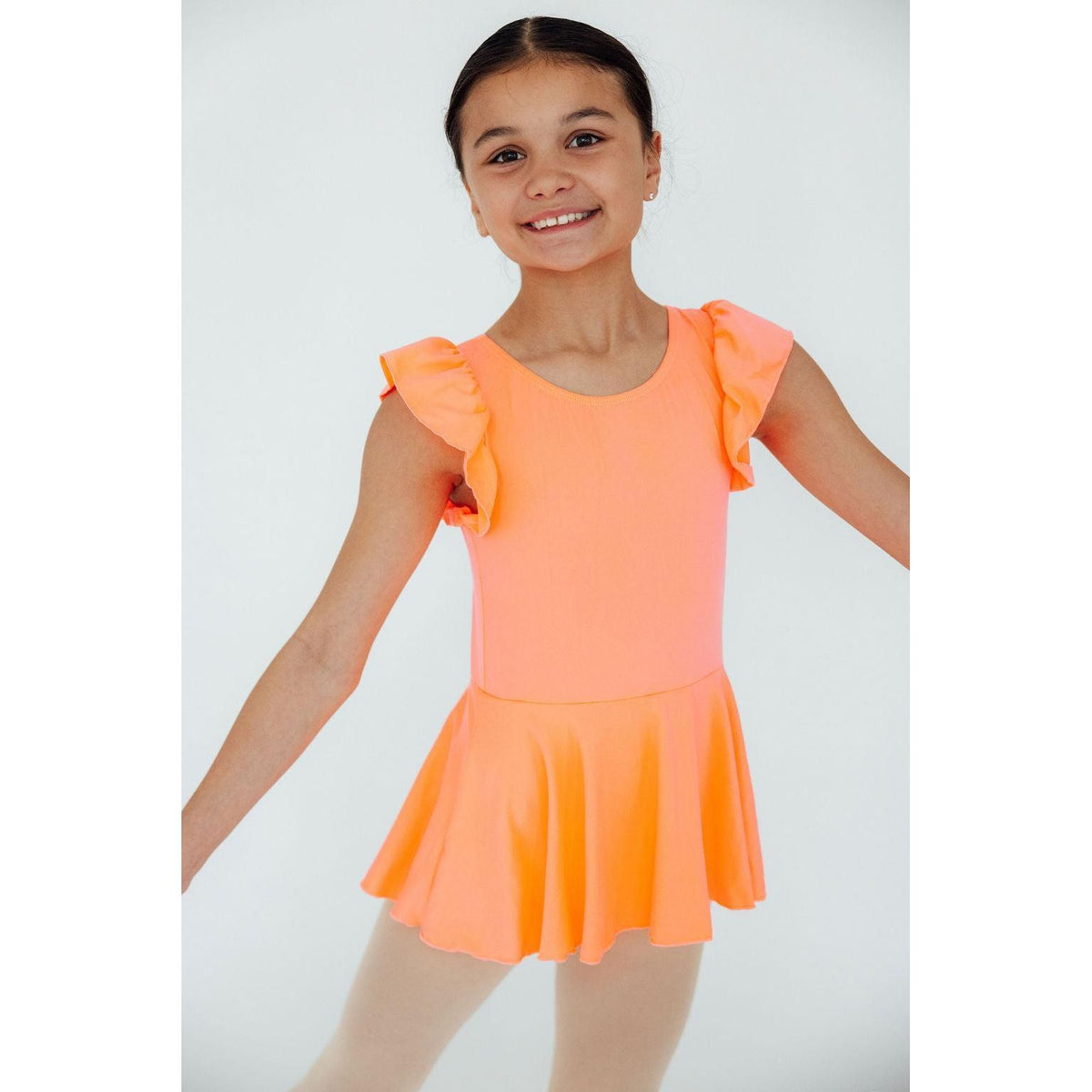 Neon Coral S/S Twirl Leotard