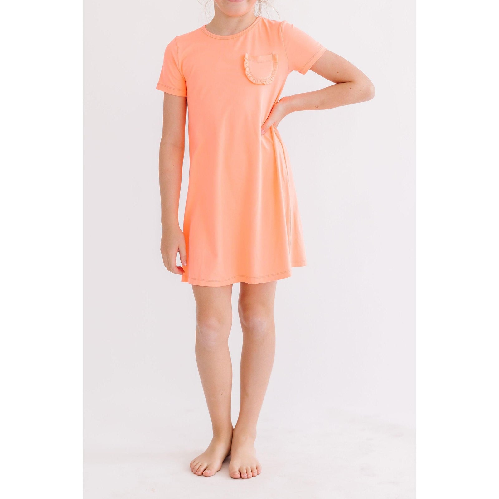Neon Coral T-Shirt Dress