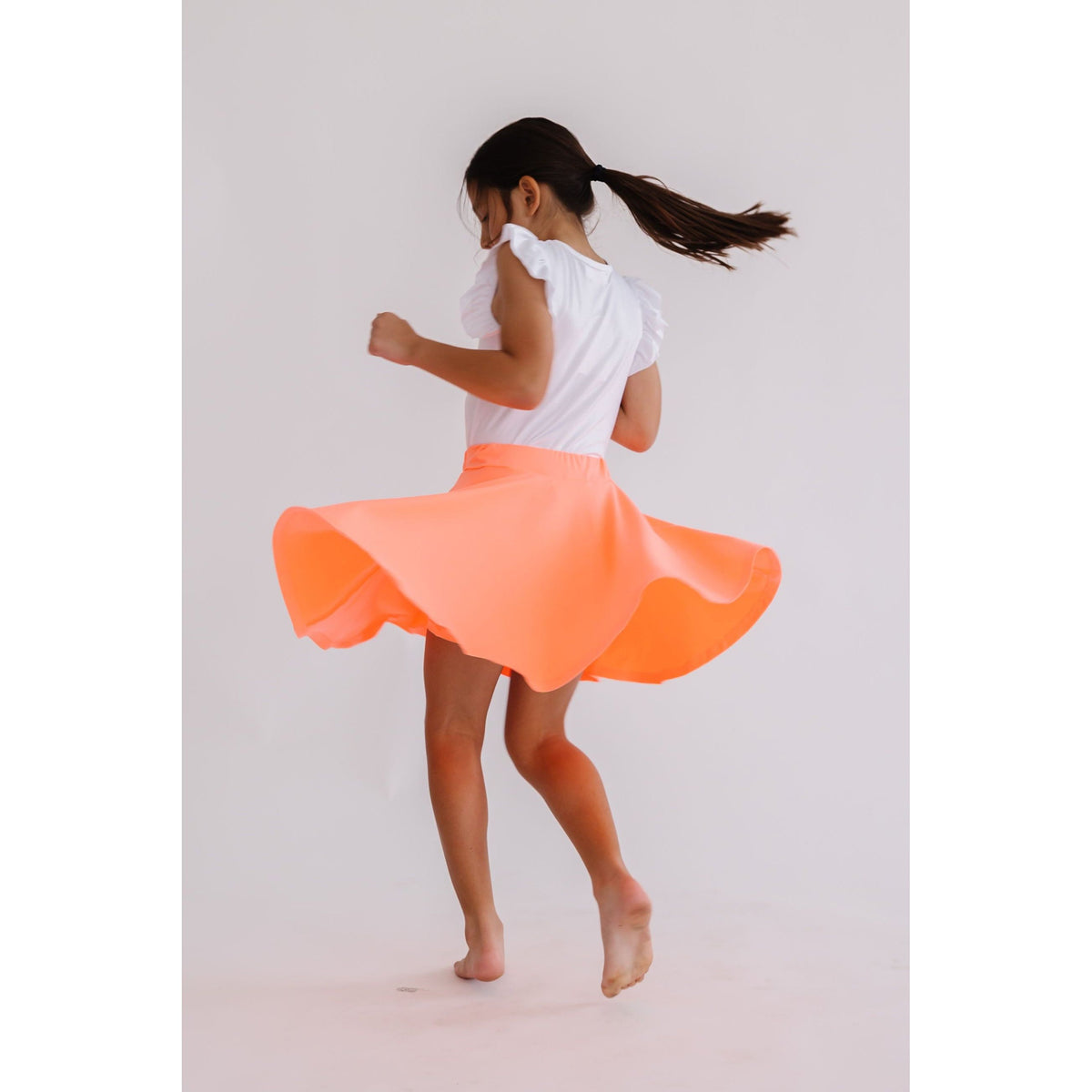 Neon Coral Twirl Skort
