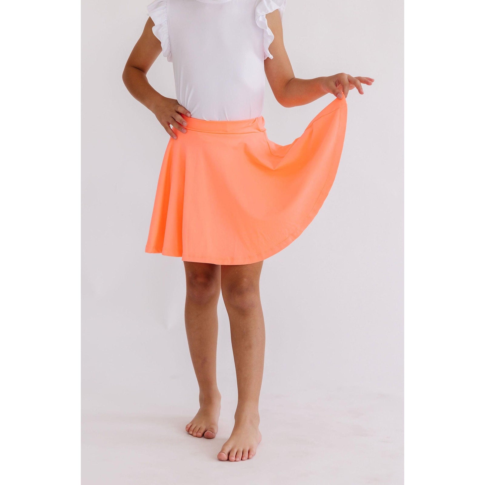 Neon Coral Twirl Skort