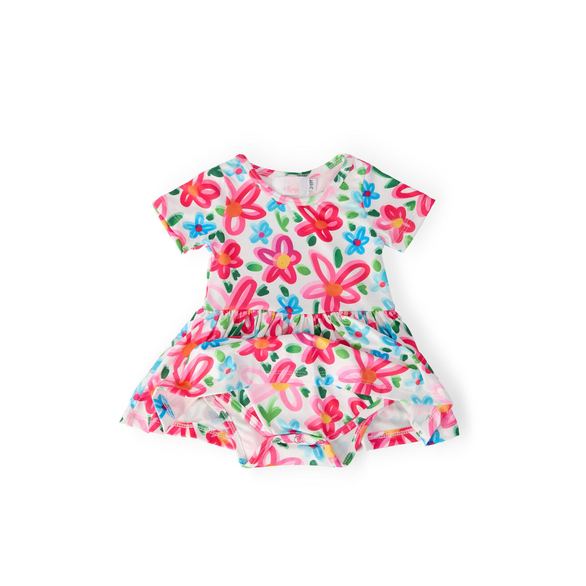 Neon Floral S/S Twirl Bodysuit