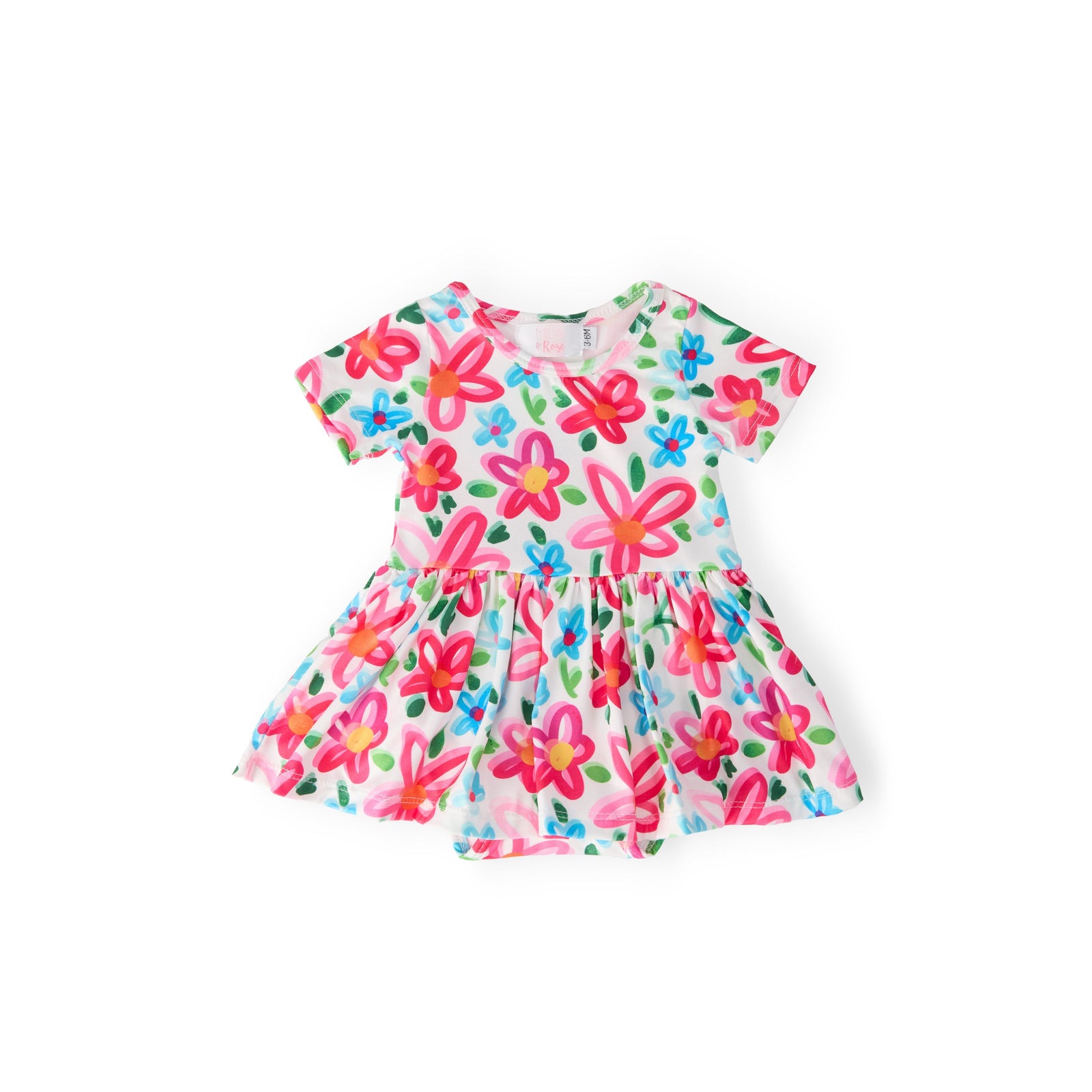 Neon Floral S/S Twirl Bodysuit