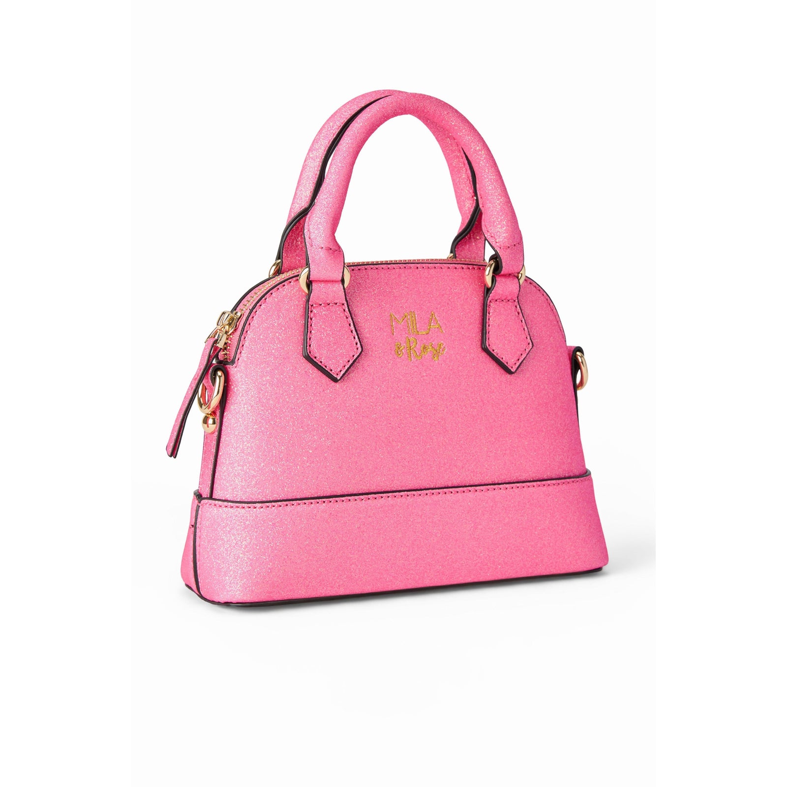 Neon Pink Glitter Girl's Crossbody Purse