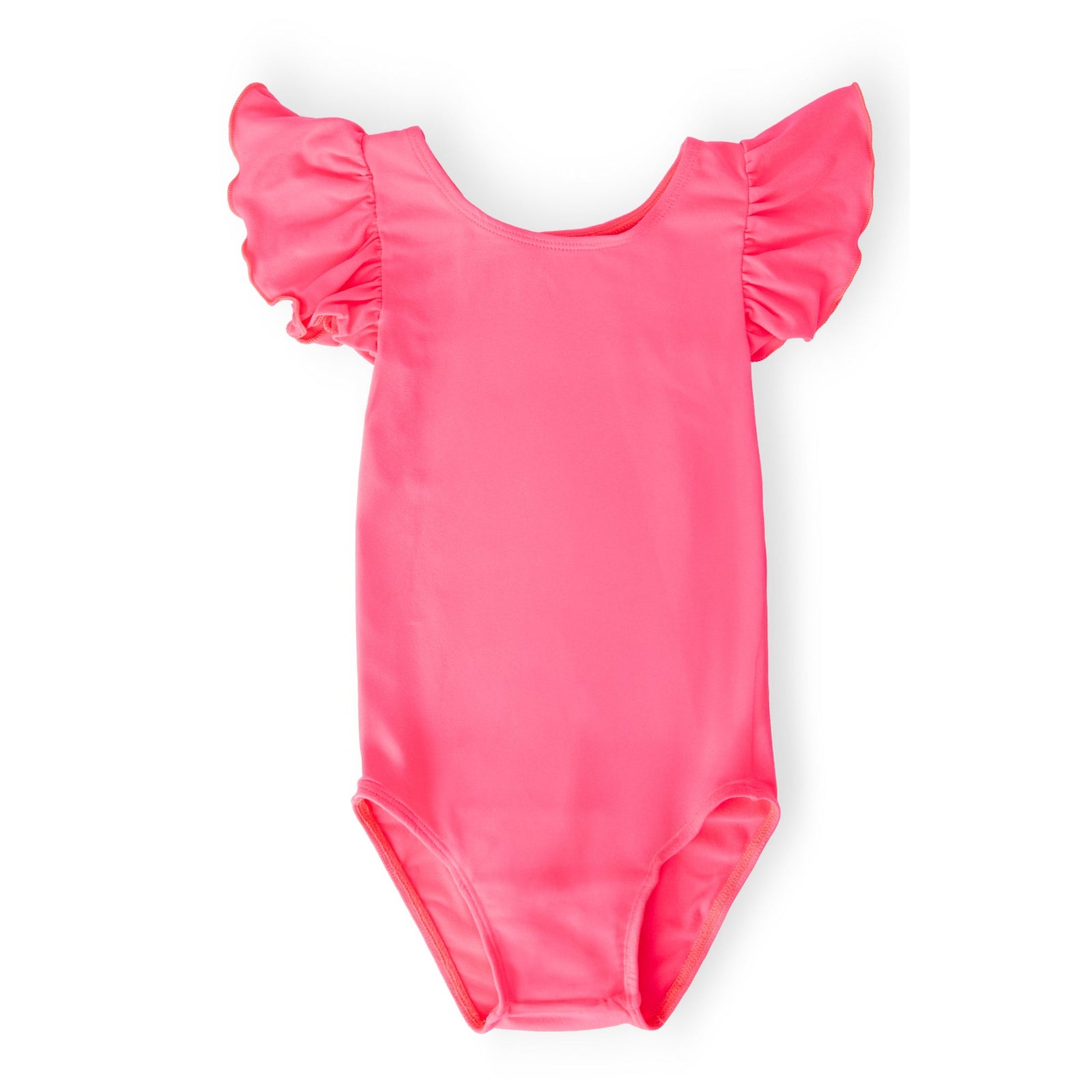 Neon Pink S/S Flutter Sleeve Leotard